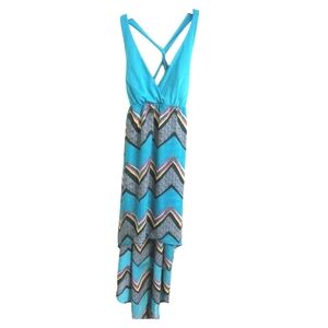 Juniors Blue Chevron Maxi Dress XXL